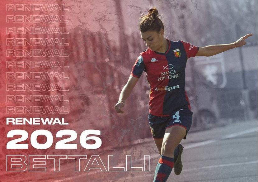 Genoa Women, ufficiale il secondo rinnovo: Giorgia Bettalli rimane fino al 2026