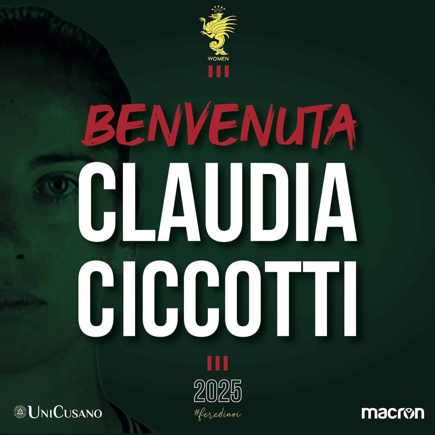 Ternana Women, dalle Campionesse d’Italia arriva Claudia Ciccotti: l’annuncio